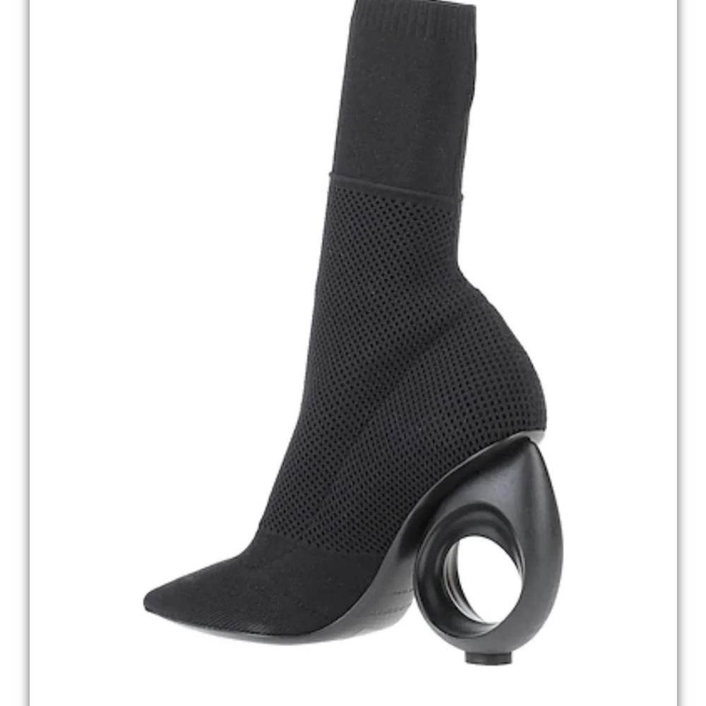 NEW limited edition BURBERRY pull on black knitted mid-calf black boots sz 10 - Picture 4 of 5